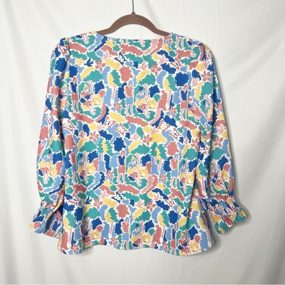 Tuckernuck Cabana Collete Printed V Neck Blouse Size Small - Picture 2 of 4